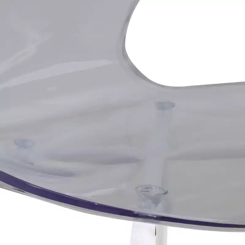 LeisureMod Bristol 5-Piece Dining Set Round Dining Table, 4 Plastic Dining Chairs White Legs