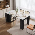 Whisen Extendable Dining Table, Mobile Rolling Island Table with 3 Removable Middle Leaves, Storage Cabinet