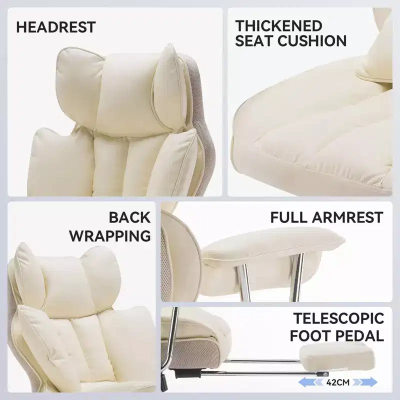 Efomao Ergonomic Desk Office Chair 400LBS, Big and Tall PU Leather Computer Chair, Executive Desk Chair with Footrest and Lumbar Support