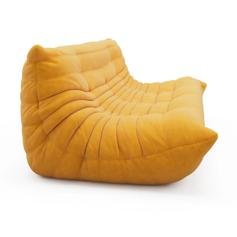 3 Seat Suede Fabric Lounge Floor Couch Lazy Sofa for Living Room