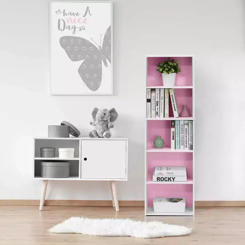 Furinno 5-Cube Reversible Bookcase Open Shelf Dispaly Rack Horizontal Vertical