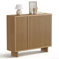 Acekool 46 Shoe Cabinet with Fluted Door, 5-Tier Storage Cabinet, Rustic Entryway Bench for Hallway, 41.5H
