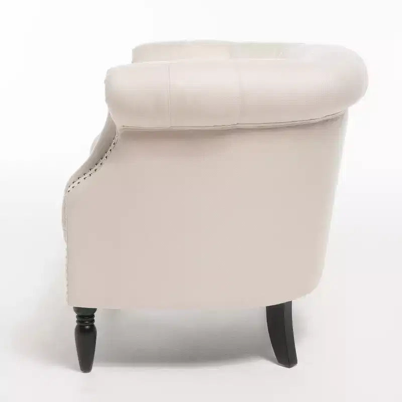 Contemporary Tufted Upholstered Club Chair with Nailhead Trim