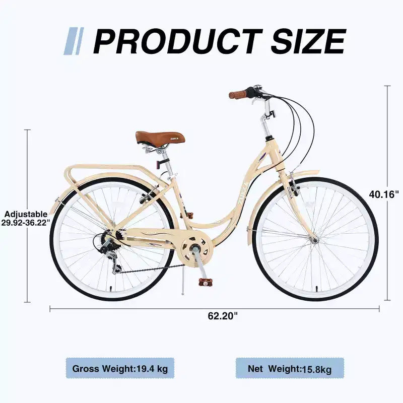 Vélo pour femme Zeus & Ruta de 24 pouces avec 7 vitesses et cadre en acier