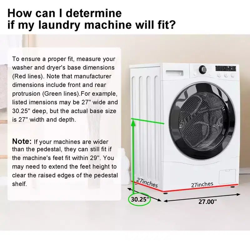 Socle robuste pour lave-linge et sèche-linge en métal, noir/blanc – Unité simple, anti-vibration