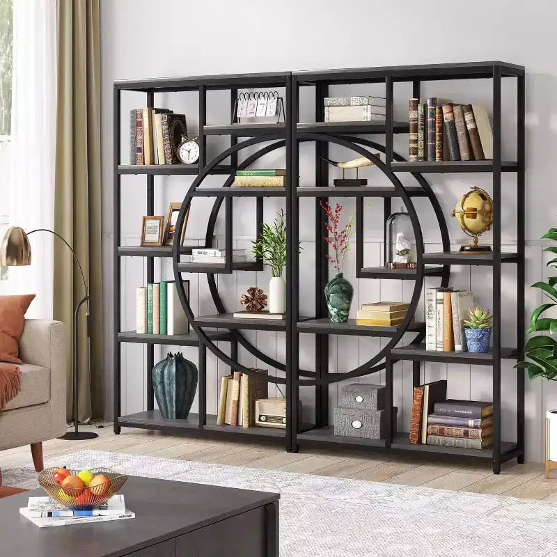 Lantine 5 Tier Bookshelf with 9-Open Storage Shelf