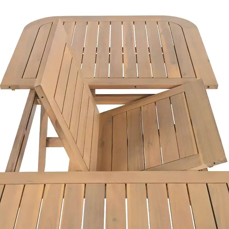 Christopher Knight Home Olcott 7 Piece Outdoor Acacia Wood Dining Set with Expandable Table and Rope Woven Armchairs