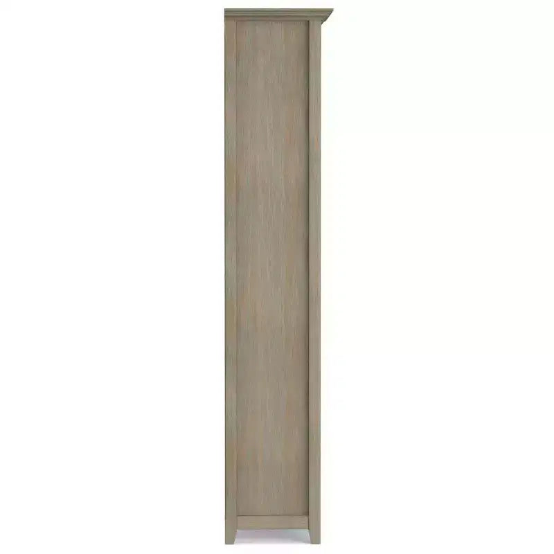 70 Five-Shelf Solid Wood Bookcase - Lacquered Pine, 4 Adjustable Shelves