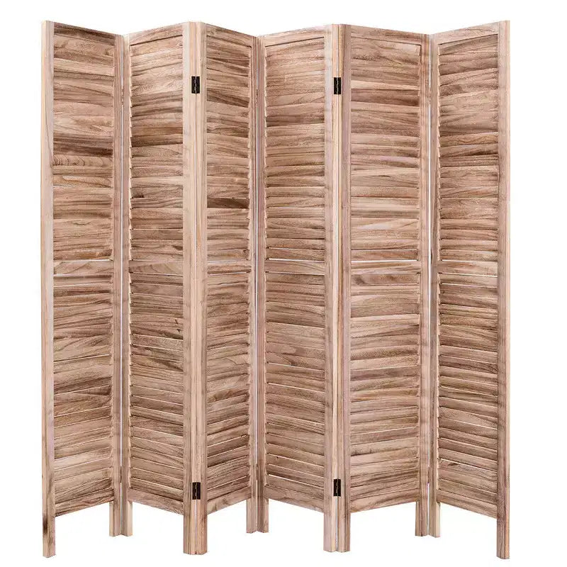 67 High 6 Panel Room Divider Furniture Classic Venetian Wooden Slat Home