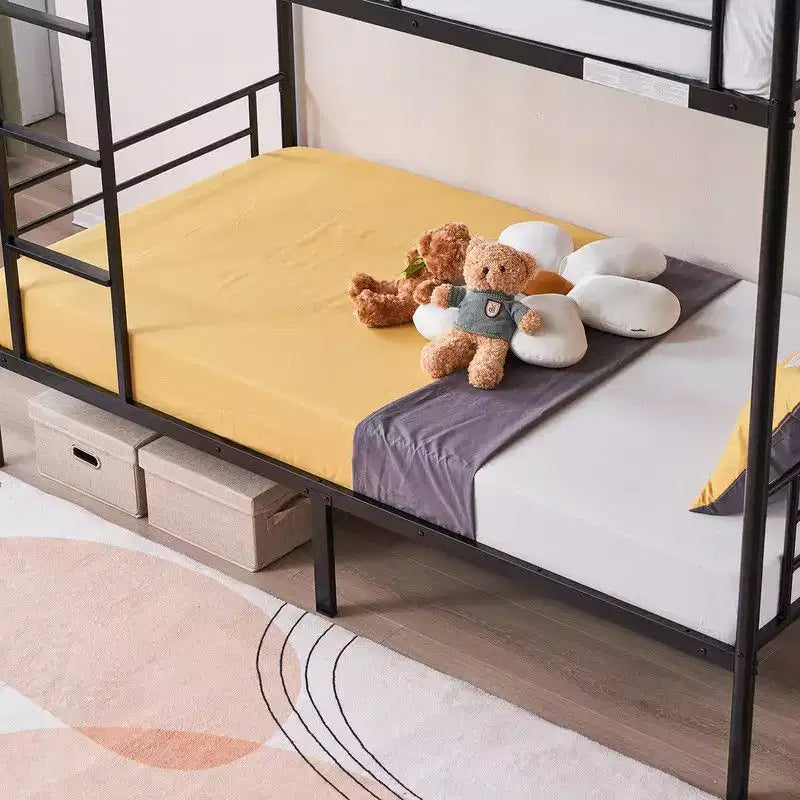 Karl Home Twin Over Twin Steel Bunk Bed Frame Ladder Bedroom Dorm Room for Kids Adult Children