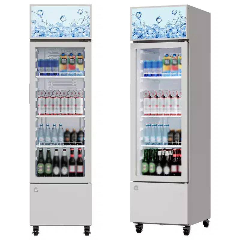COZONY Glass Door Beverage Refrigerator, 6.1 Cu.ft Commercial Drink Cooler with Lightbox, No-Frost for Bar, Restaurant, Store