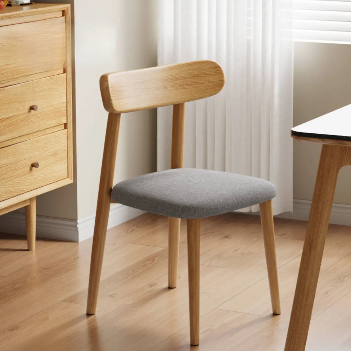 Modern Armless Leather Dining Chair with Low Back