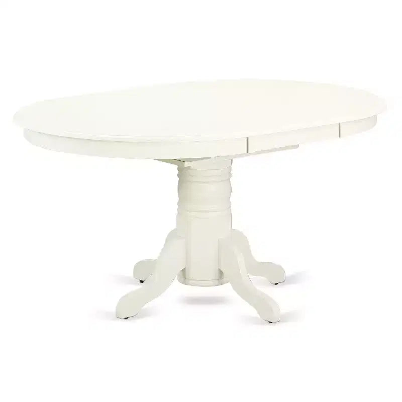 HomeStock 7 Piece Dining Table Set Linen White Oval Table & 6 Chairs Modern Style