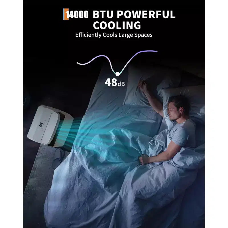 14,000 Btu Air Conditioners Cooling Up to 750 Sq.Ft, 3-In-1 Portable Air Conditioner with Cooling, Dehumidification & Fan Modes Remote Control