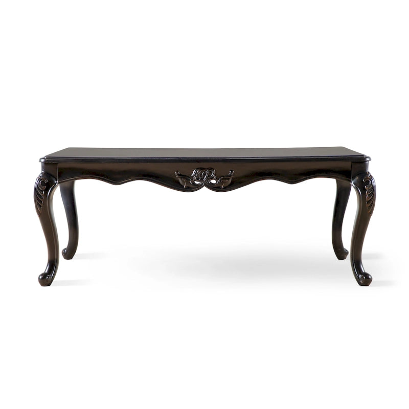Clarissa Traditional Solid Wood Coffee Table with Carved Legs