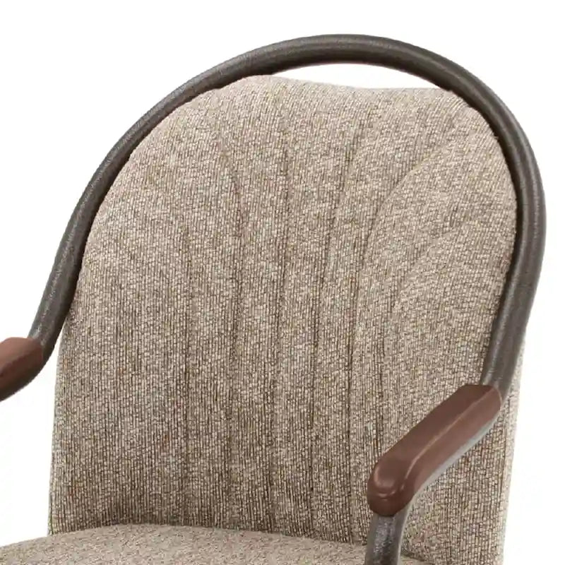 Chaises de salle à manger Chromcraft Douglas à roulettes, finition gris châtaigne (Lot de 2)