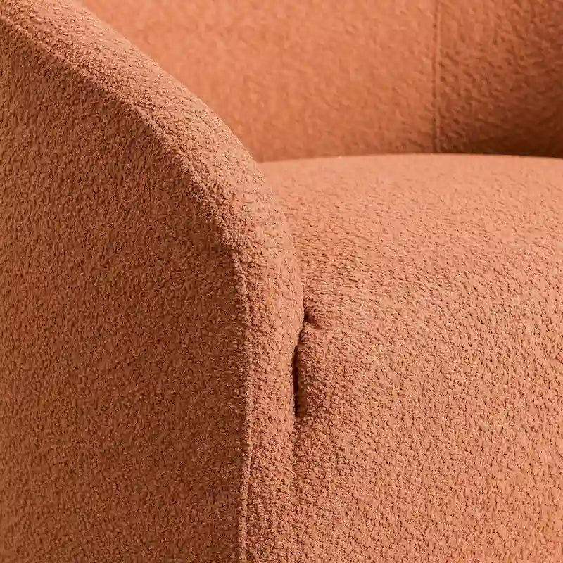Fauteuil tonneau pivotant tapissé en tissu bouclé KINWELL 32 W (ensemble de 2)
