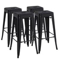 Yaheetech Set of 4 Metal Backless Counter Height Bar Stools Stackable Chairs