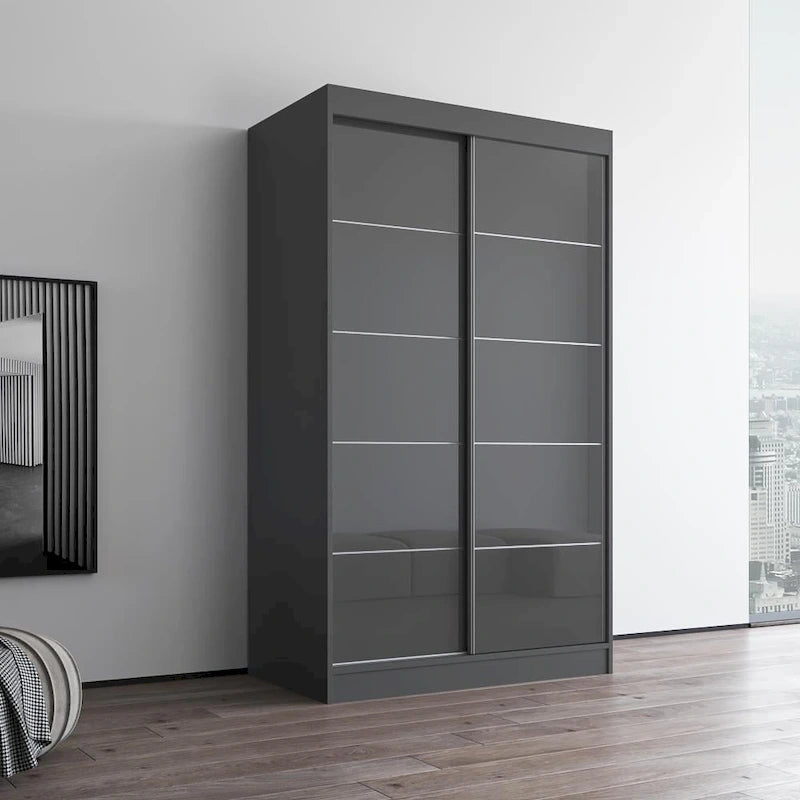Armoire Aria 2 portes au fini lustré moderne