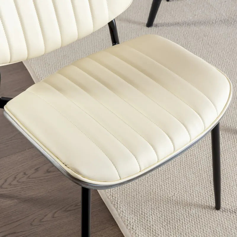 Lot de 2 chaises en similicuir avec pieds en métal