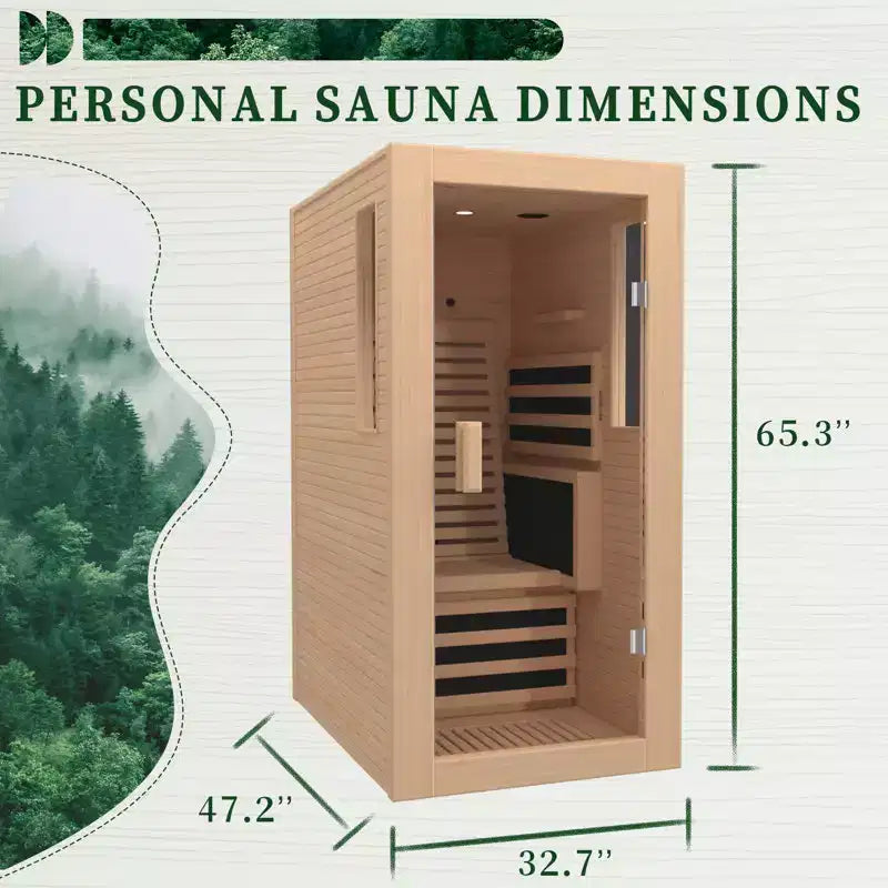Sauna infrarouge 1 personne EROMMY avec dossier pour la maison ou la salle de sport