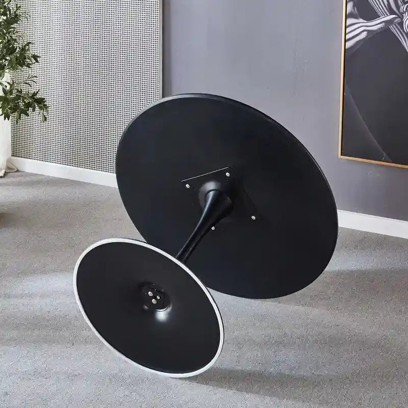 42.1 Tulip Dining Table With Round Table Top and Pedestal for 4-6 People