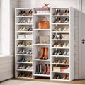 Lantine 14-Tier Tall Shoe Rack, Large Freestanding Organizer with Open Shelves for 46 Pairs, Wooden Cabinet for Closet, Entryway, Bedroom, White