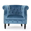 Contemporary Tufted Upholstered Club Chair with Nailhead Trim