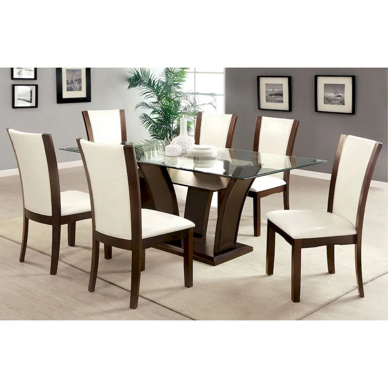 Bind Contemporary Solid Wood Open-Shelf 7-Piece Dining Table Set by Furniture of America