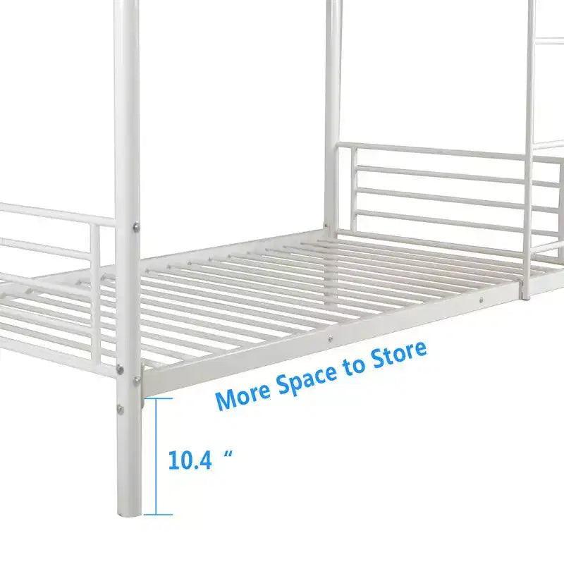 Karl Home Twin Over Twin Steel Bunk Bed Frame Ladder Bedroom Dorm Room for Kids Adult Children