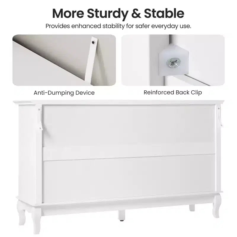 7 Drawer Dresser with Solid Wood Legs