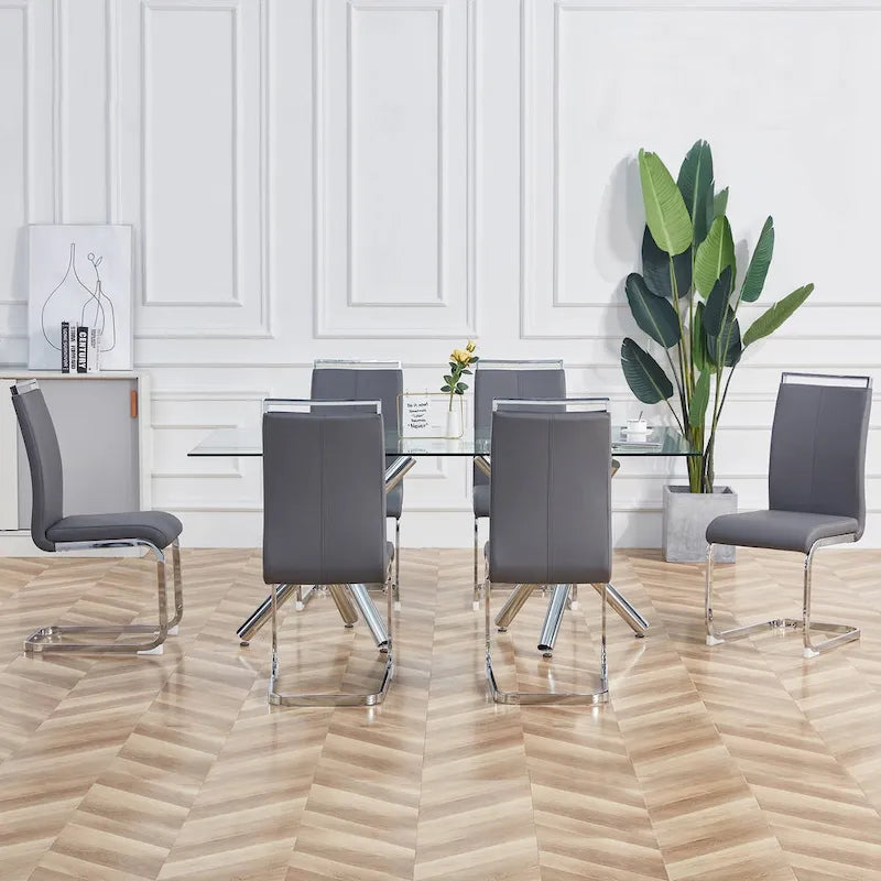 Chaises de salle à manger modernes en similicuir PU, lot de 4