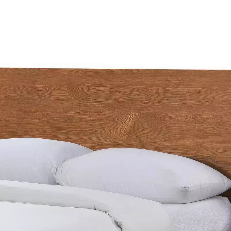HOMES: Inside + Out 3pc Riverstone Mid-Century Wood Platform Bedroom Set with 2 Nightstands Walnut