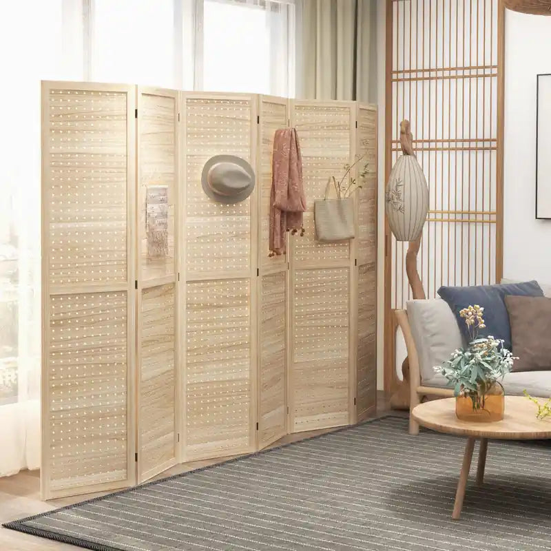 6 Panel Folding Room Divider Privacy Screen Indoor Home Decoration