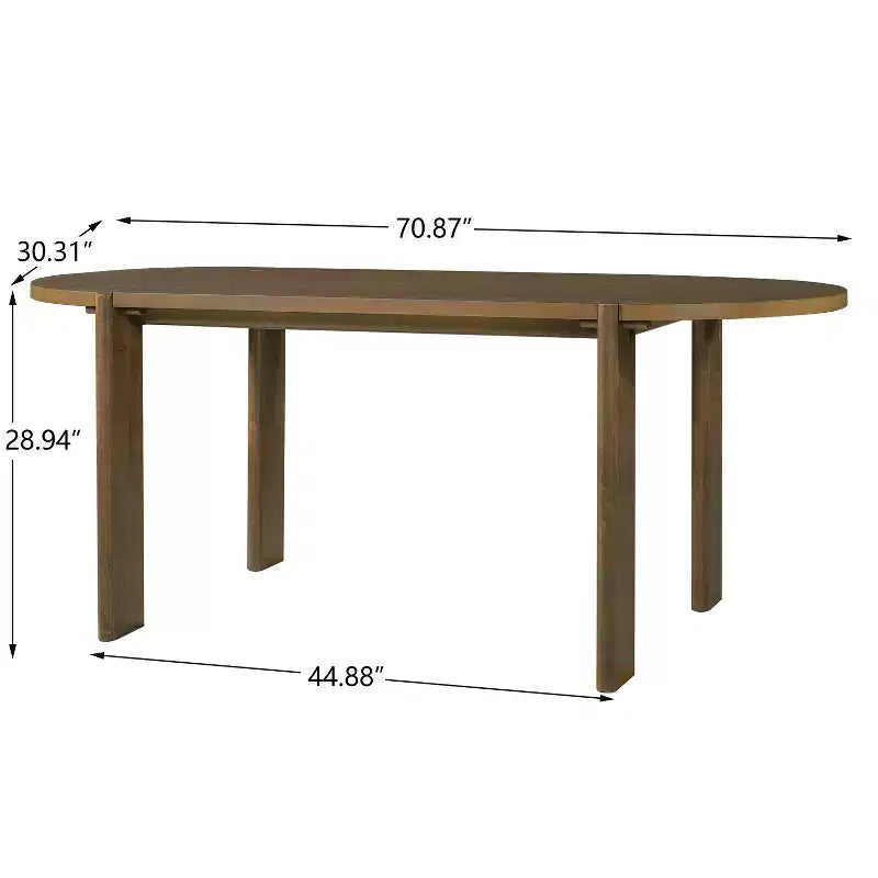 7pcs Oval Dining Table Set Dining Set for 6, 71 Large Family Kitchen Table Set with 6 Padded Dining Chairs, Walnut - Christopher Knight Home