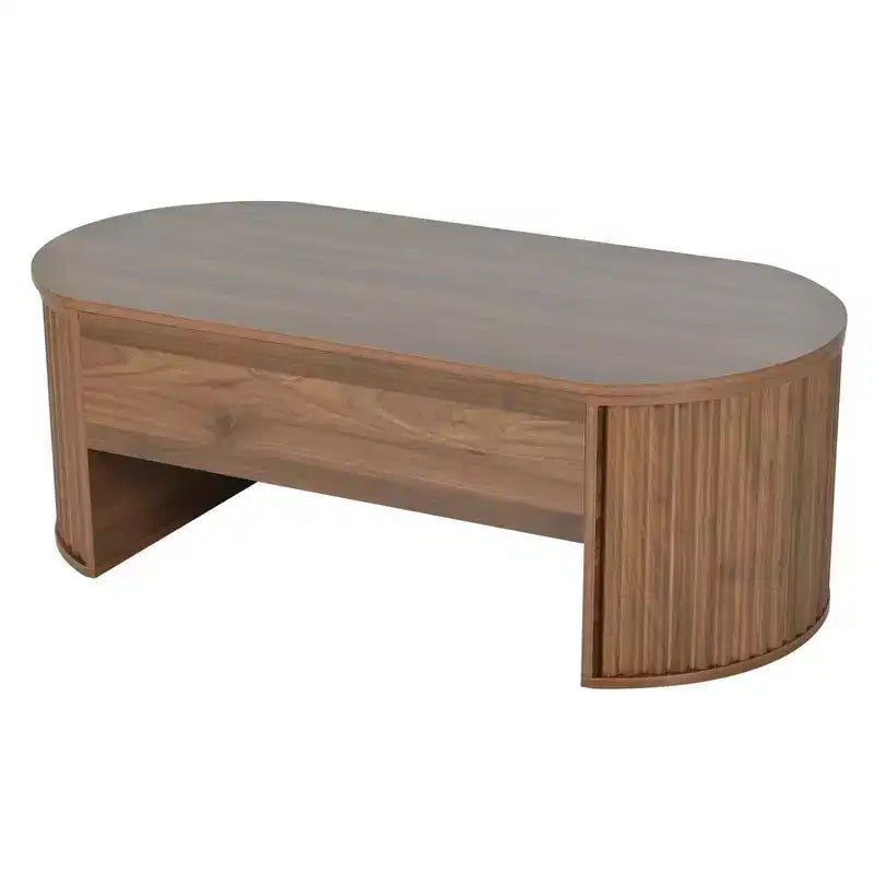 47.2 Lift Top Coffee Table, Oval Wooden Center Table with Hidden Storage, Modern Cocktail Table for Living Room Bedroom Office