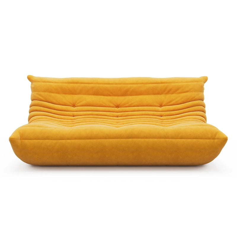 3 Seat Suede Fabric Lounge Floor Couch Lazy Sofa for Living Room