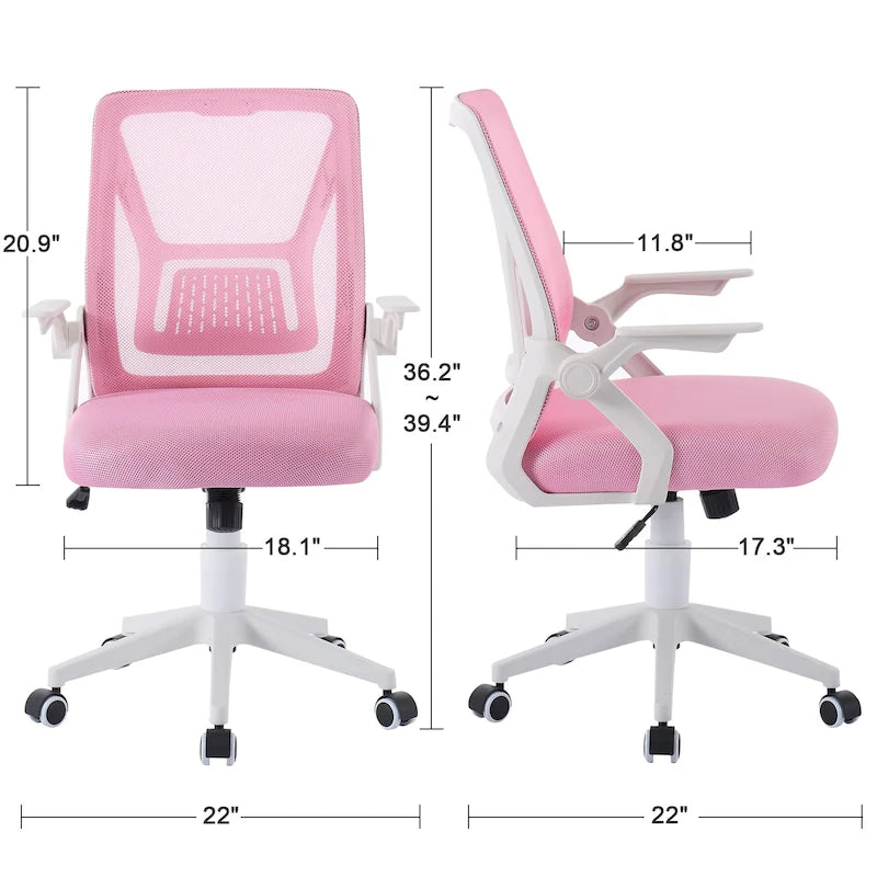Javlergo Office Chair Mid Back Swivel Lumbar Support Desk Chair, Computer Ergonomic Mesh Chair with Armrest