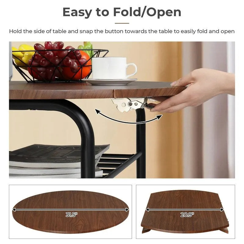 31.5 Drop Leaf Dining Table for Small Space,Small Kitchen Table Set for 2