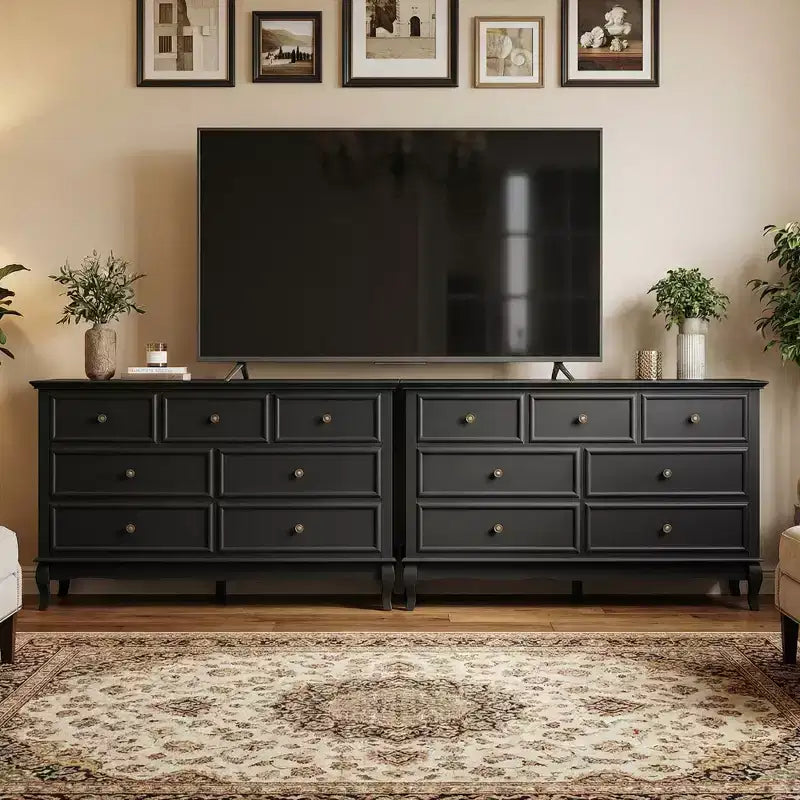 7 Drawer Dresser with Solid Wood Legs