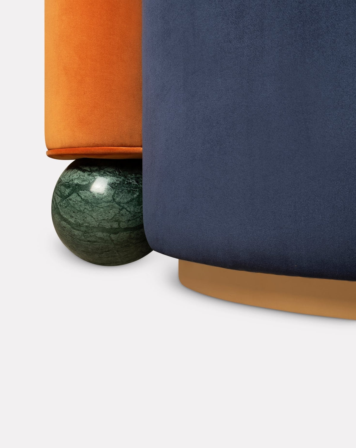 Geometric Asymmetry Velvet Brass Base Armchair II