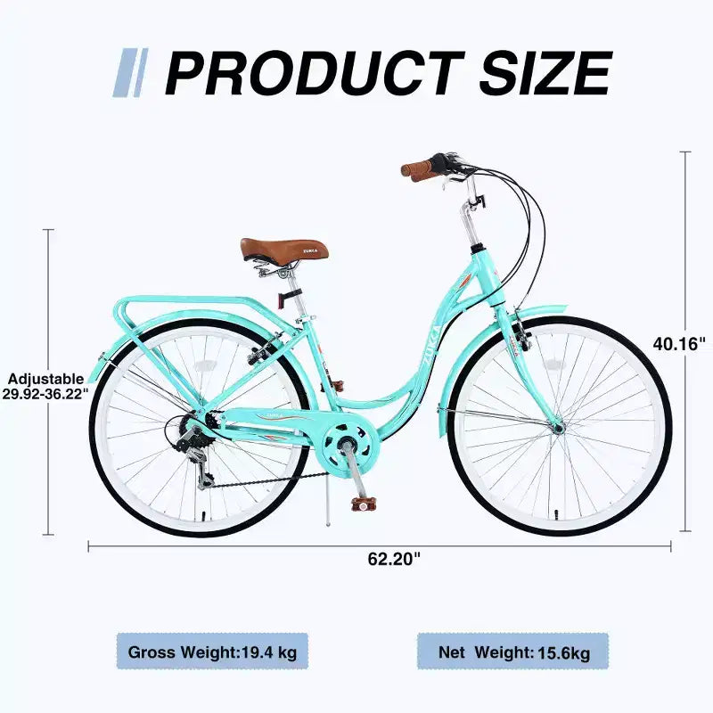 Vélo pour femme Zeus & Ruta de 24 pouces avec 7 vitesses et cadre en acier