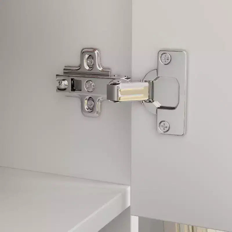 Hitow Armoire Double Drawer Mirrored Door Closet Zoned Storage