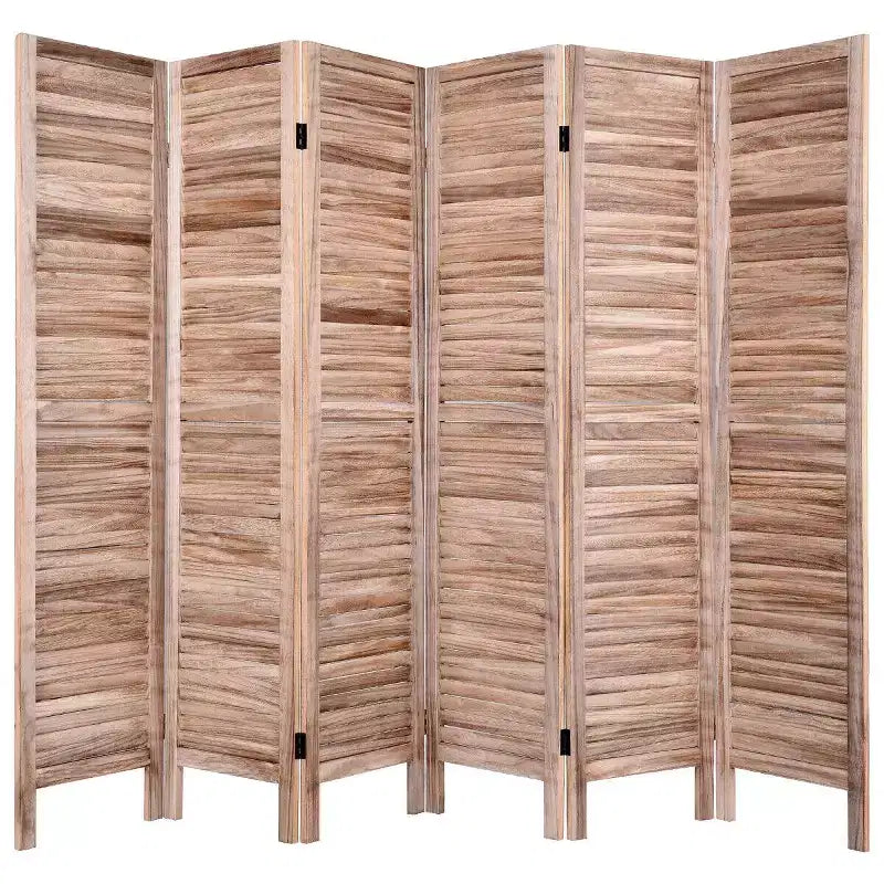 67 High 6 Panel Room Divider Furniture Classic Venetian Wooden Slat Home