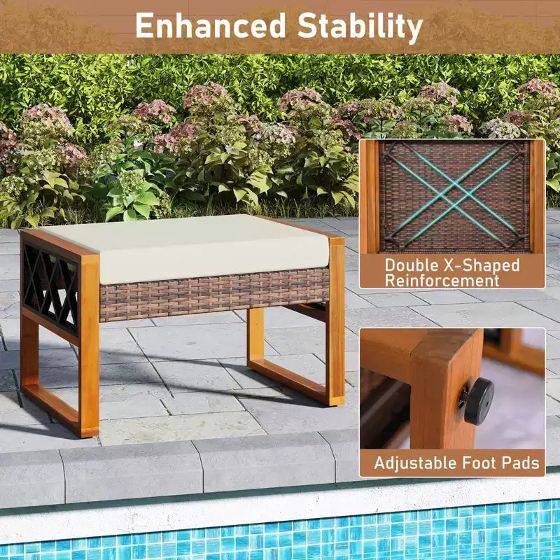 Costway 7 PCS Patio PE Wicker Furniture Set with Ottomans Cushions and Tables Chair Couch