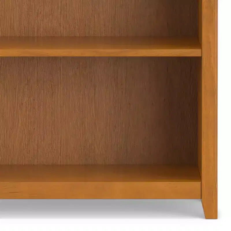 70 Five-Shelf Solid Wood Bookcase - Lacquered Pine, 4 Adjustable Shelves
