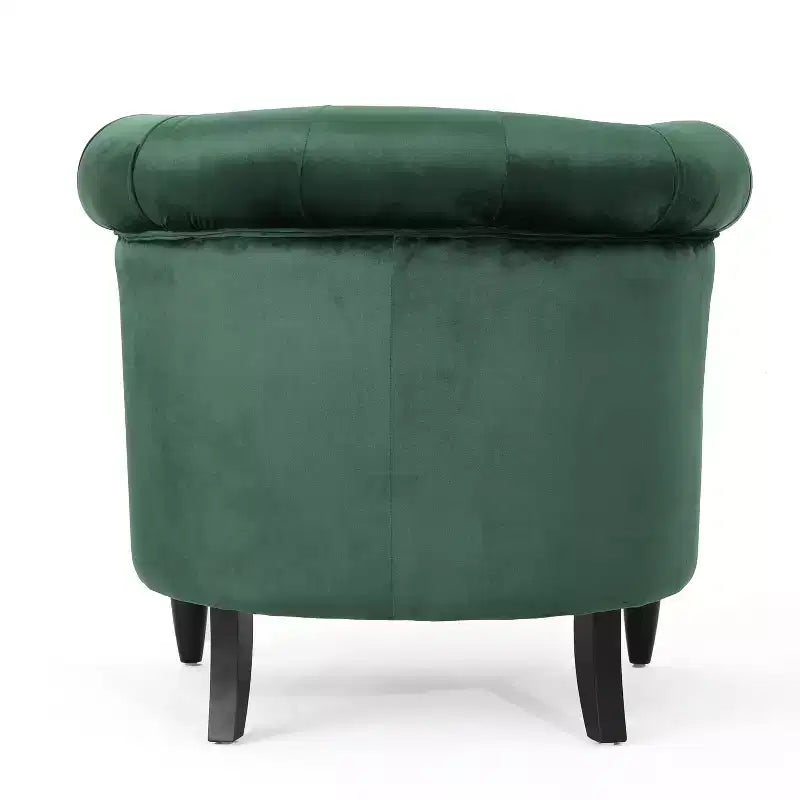 Contemporary Tufted Upholstered Club Chair with Nailhead Trim