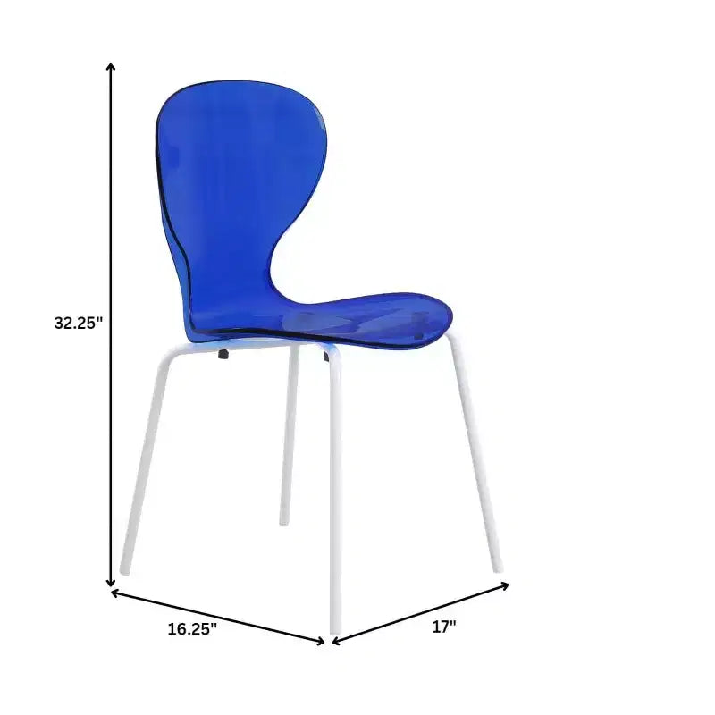 LeisureMod Bristol 5-Piece Dining Set Round Dining Table, 4 Plastic Dining Chairs White Legs