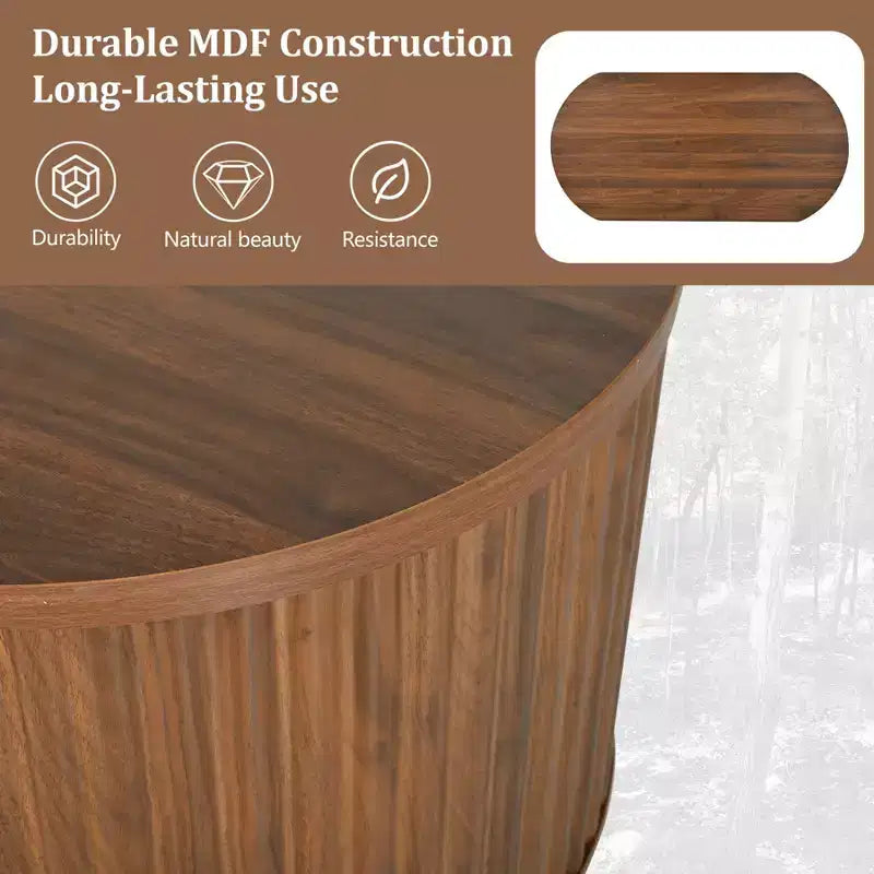 47.2 Lift Top Coffee Table, Oval Wooden Center Table with Hidden Storage, Modern Cocktail Table for Living Room Bedroom Office