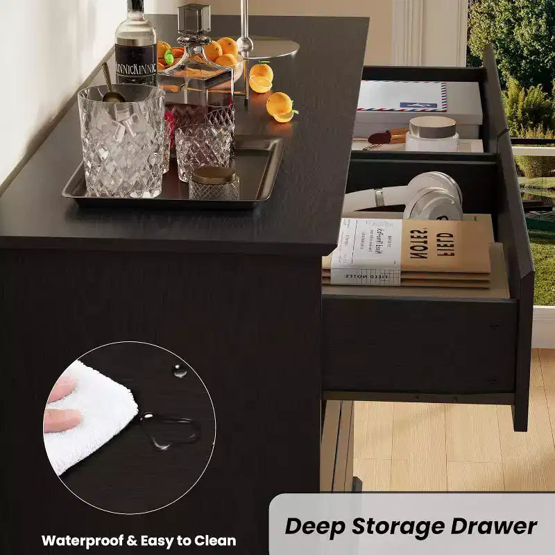 8-Drawer Storage Cabinet, Chest of Drawers with Deep Drawers, Large Wide-Top Closet for Living Room, Hallway, Childrens Room